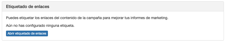 Panel de Etiquetado de enlaces -